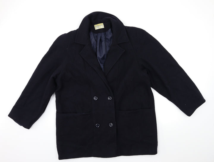 CLASSIC WOMAN Womens Blue Overcoat Coat Size 16