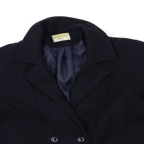 CLASSIC WOMAN Womens Blue   Overcoat Coat Size 16