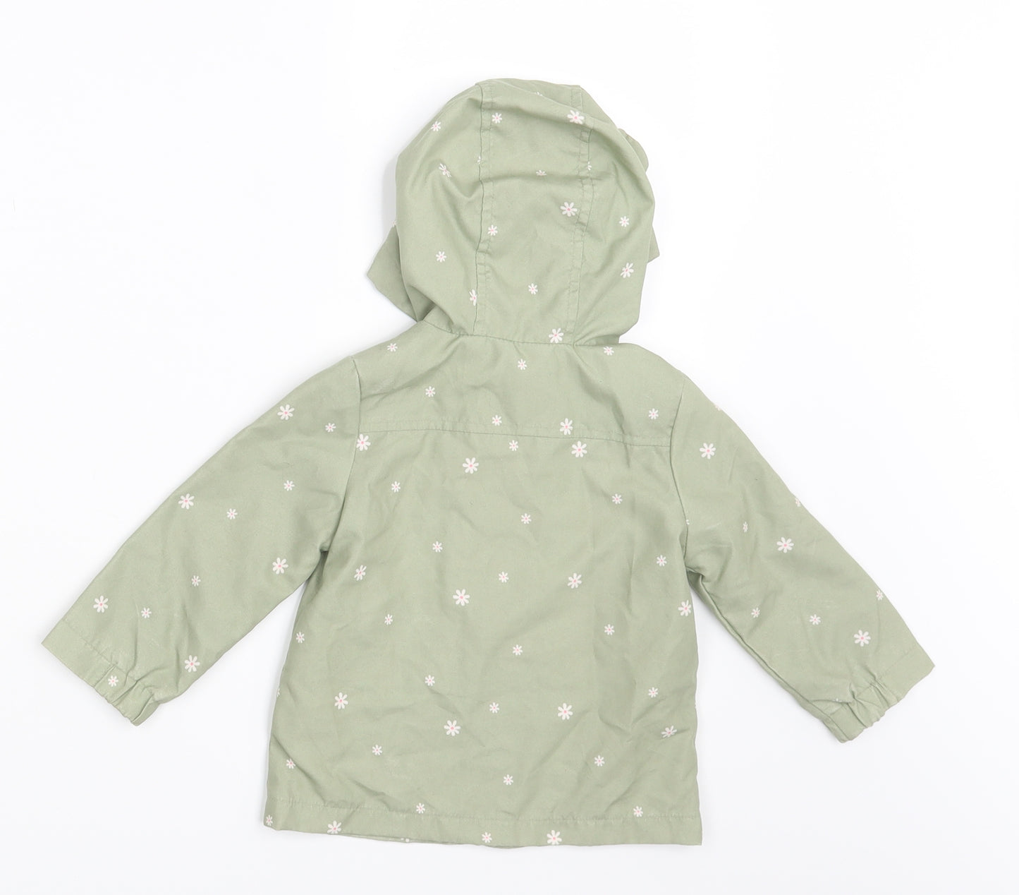 Fred & Flo Girls Green Floral  Jacket Coat Size 9-12 Months