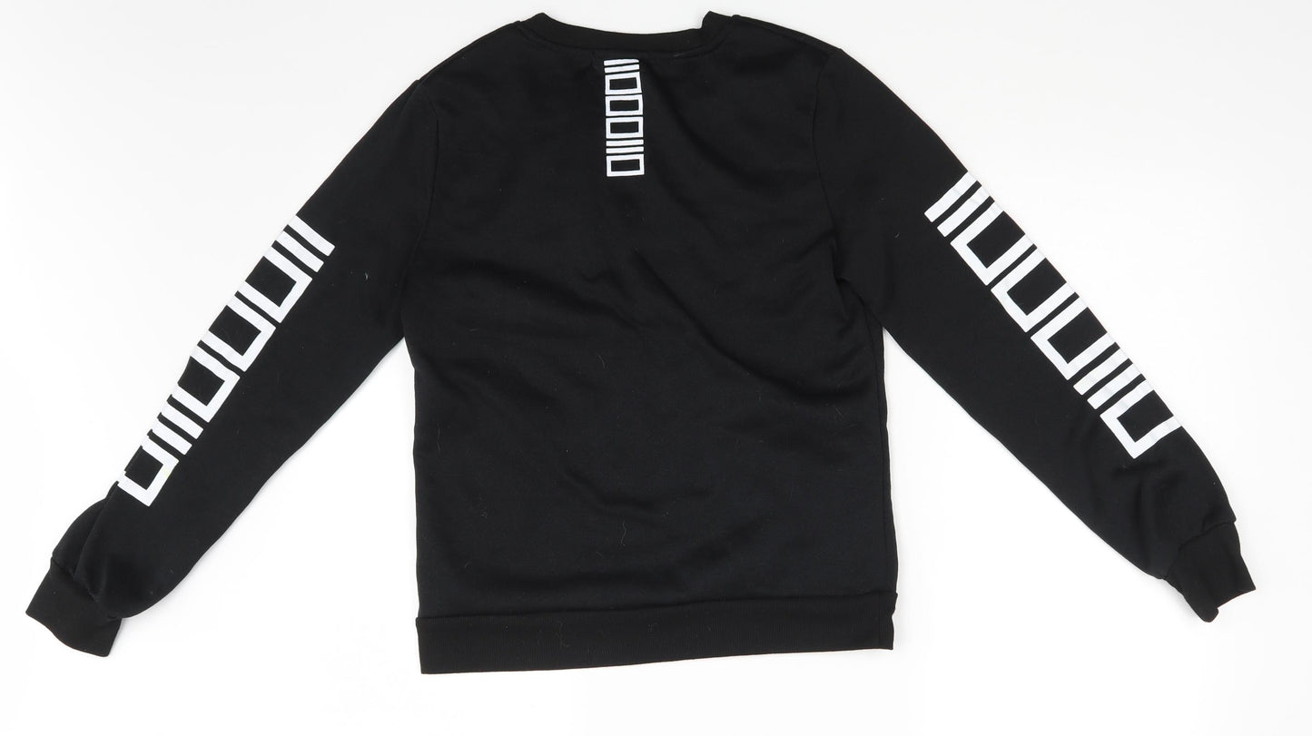 Milky Rose Womens Black Colourblock  Pullover Sweatshirt Size M
