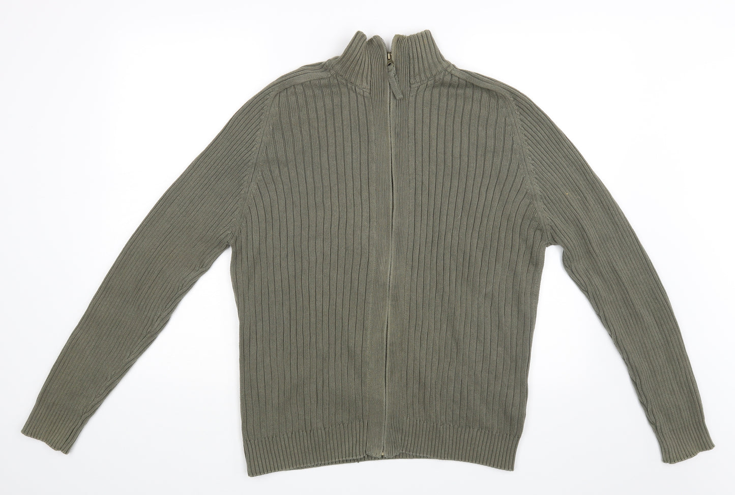 Cedar Wood State Mens Green   Full Zip Jumper Size L