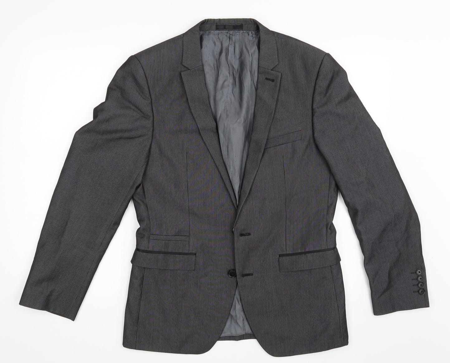 NEXT Mens Black Striped  Jacket Suit Jacket Size 38