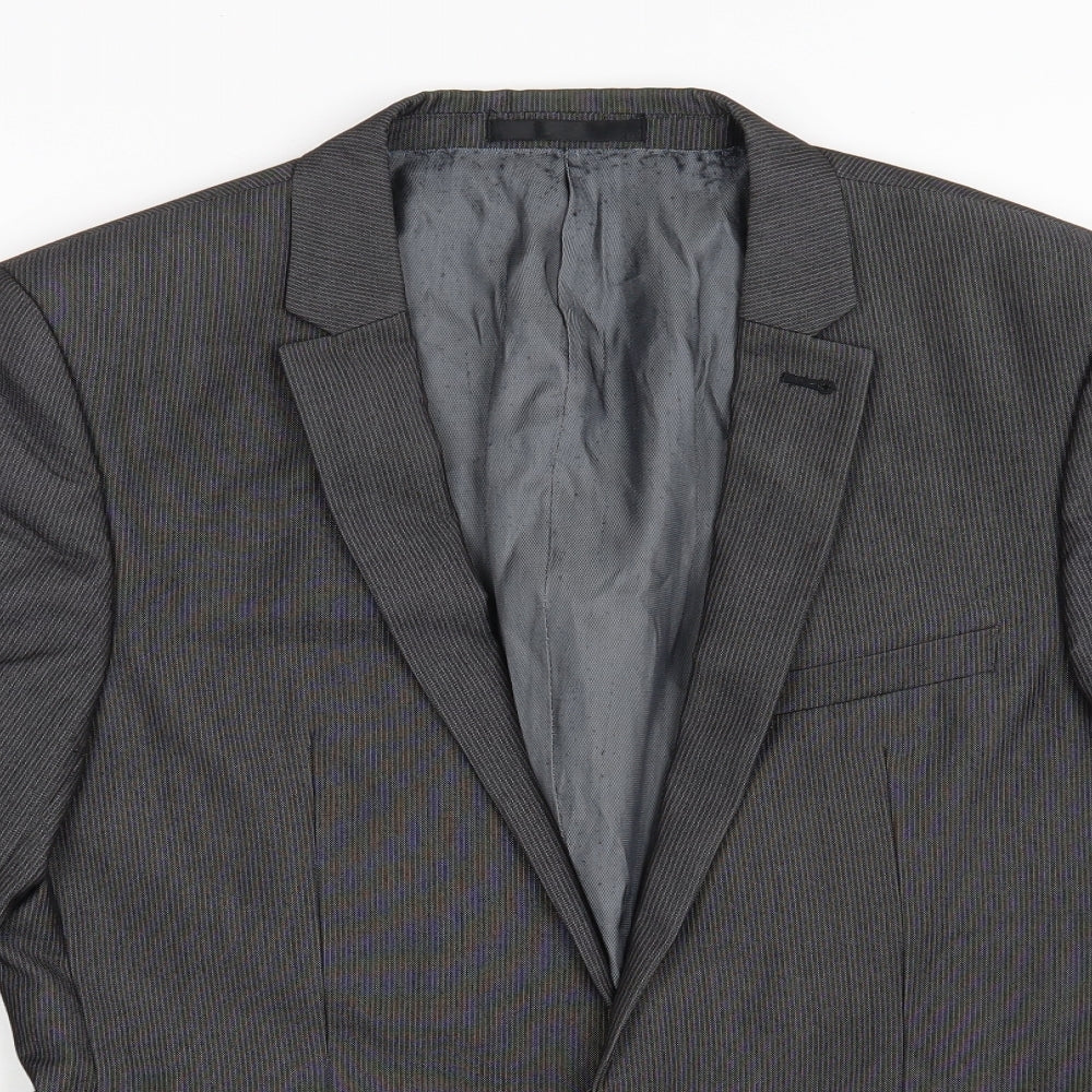 NEXT Mens Black Striped  Jacket Suit Jacket Size 38