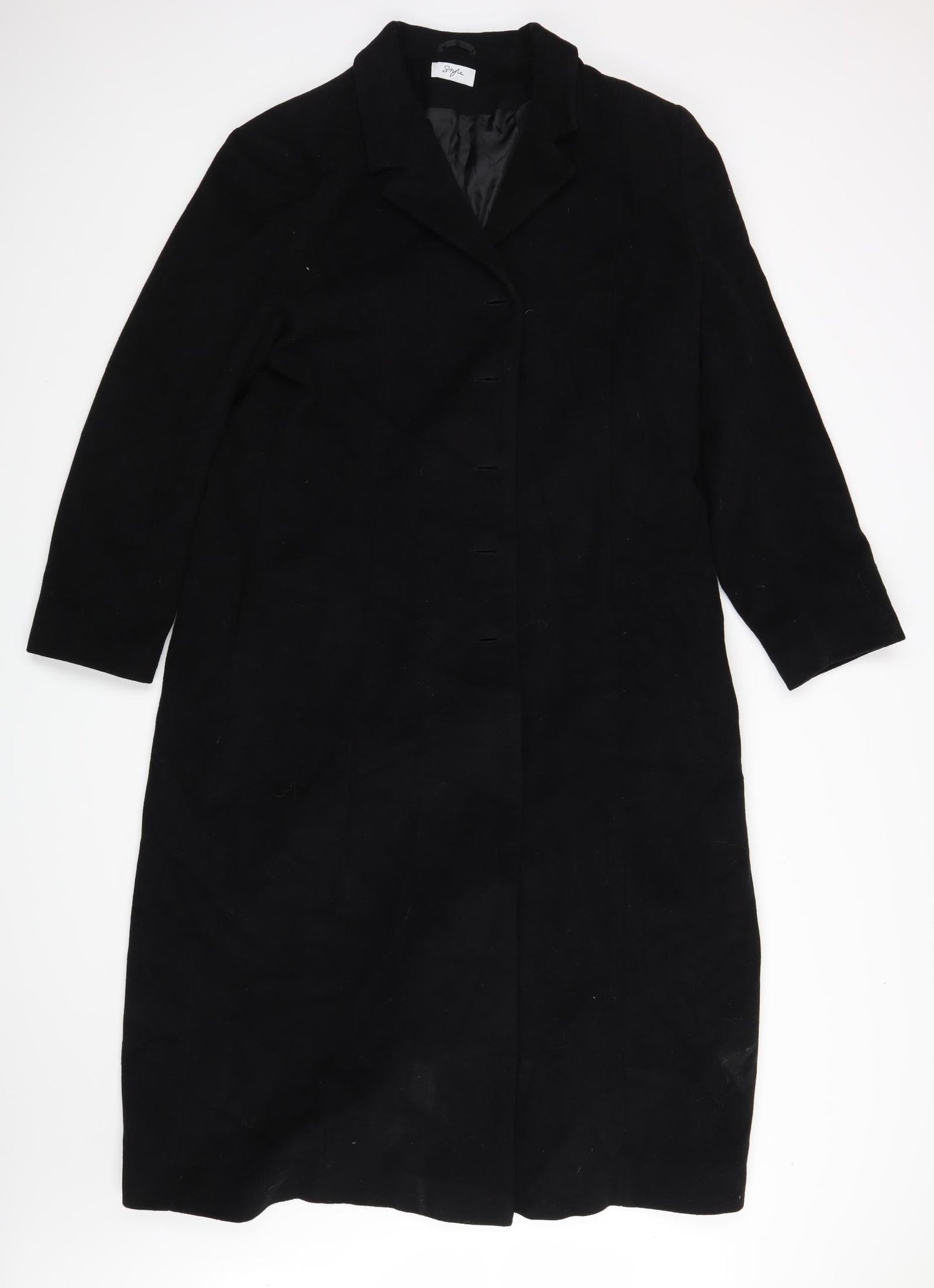 Style Womens Black  Corduroy Trench Coat Coat Size 20