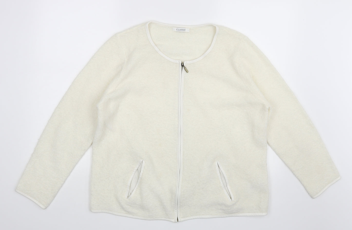 Classic Womens Beige   Full Zip Jumper Size 20