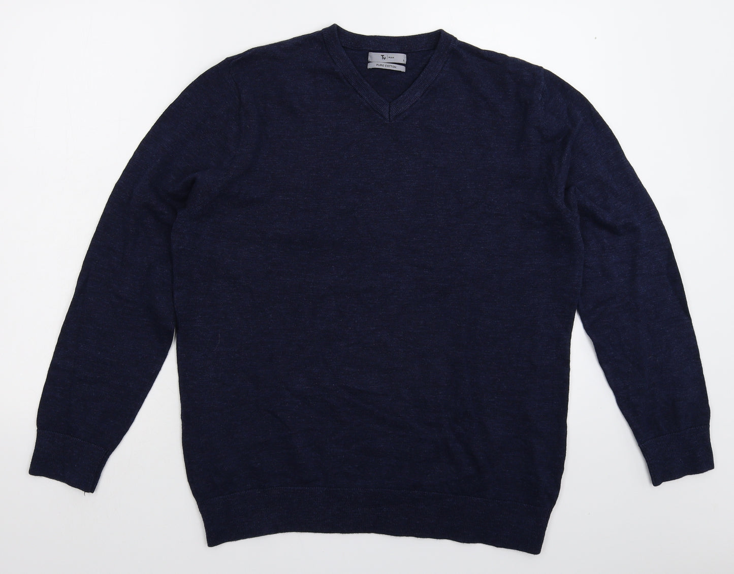 TU Mens Blue  Knit Pullover Jumper Size L