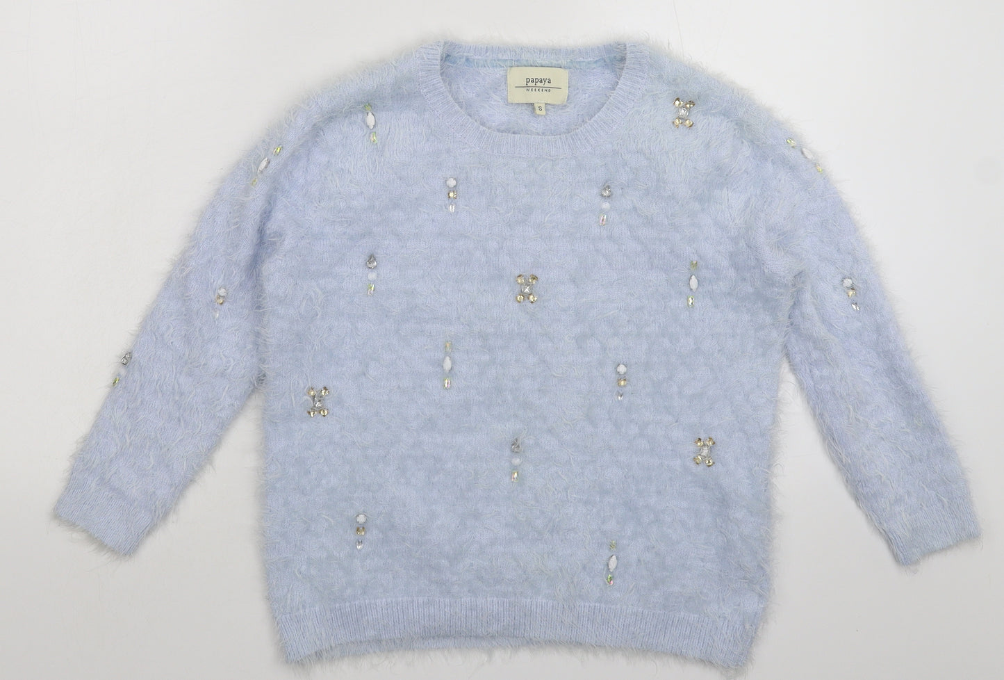 Papaya Womens Blue  Knit Pullover Jumper Size S