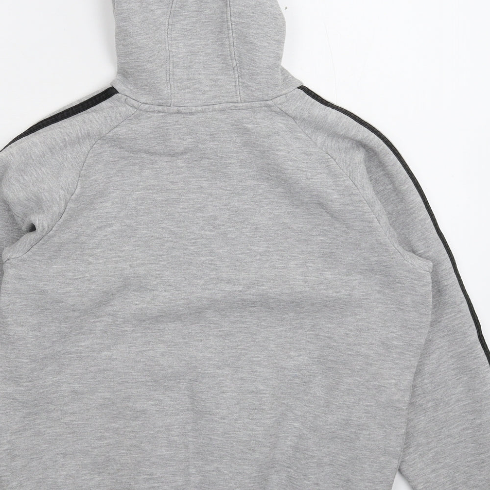 adidas Boys Grey Striped  Pullover Hoodie Size 14 Years