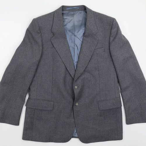 Hepworths Mens Grey Striped  Jacket Suit Jacket Size 40