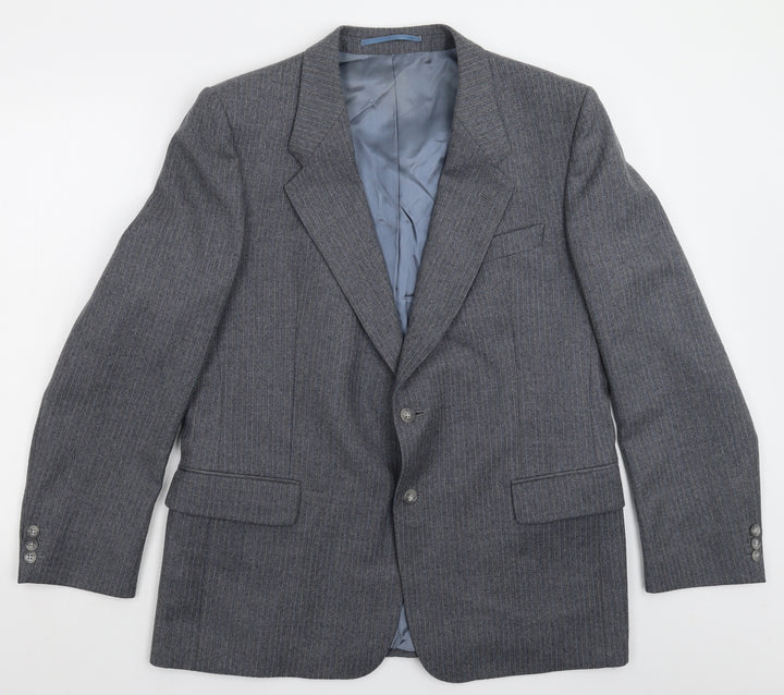 Hepworths Mens Grey Striped  Jacket Suit Jacket Size 40
