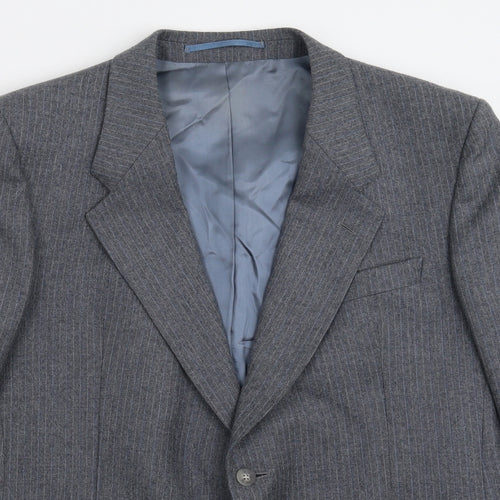 Hepworths Mens Grey Striped  Jacket Suit Jacket Size 40