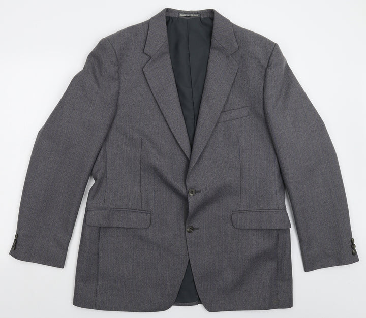Grendale Mens Grey Striped  Jacket Suit Jacket Size 42