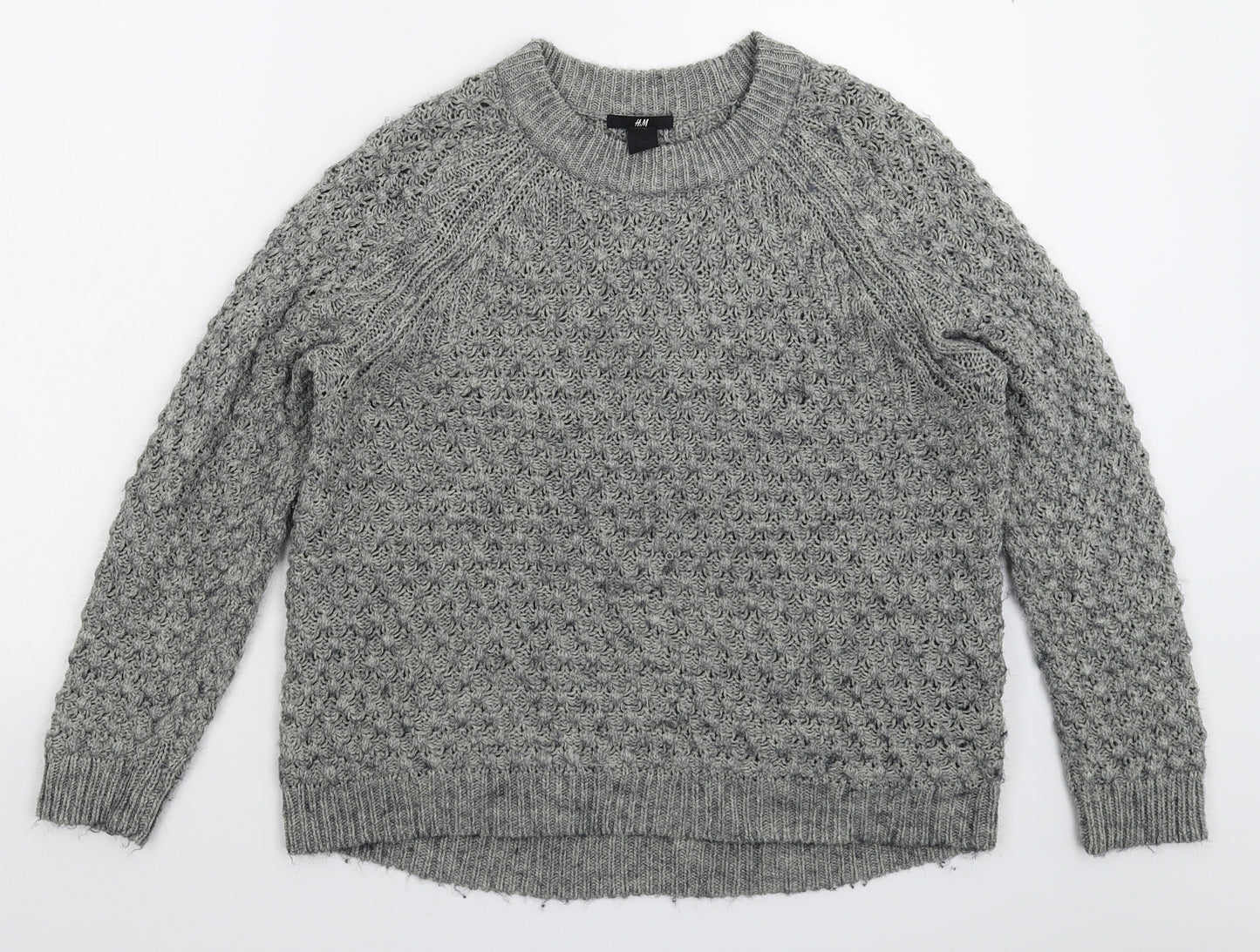 H&M Womens Grey  Knit Pullover Jumper Size S