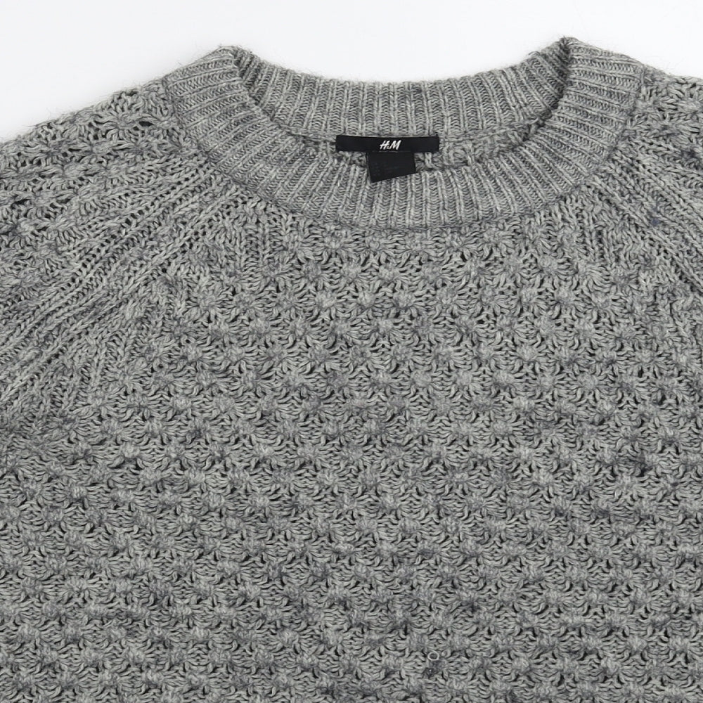 H&M Womens Grey  Knit Pullover Jumper Size S