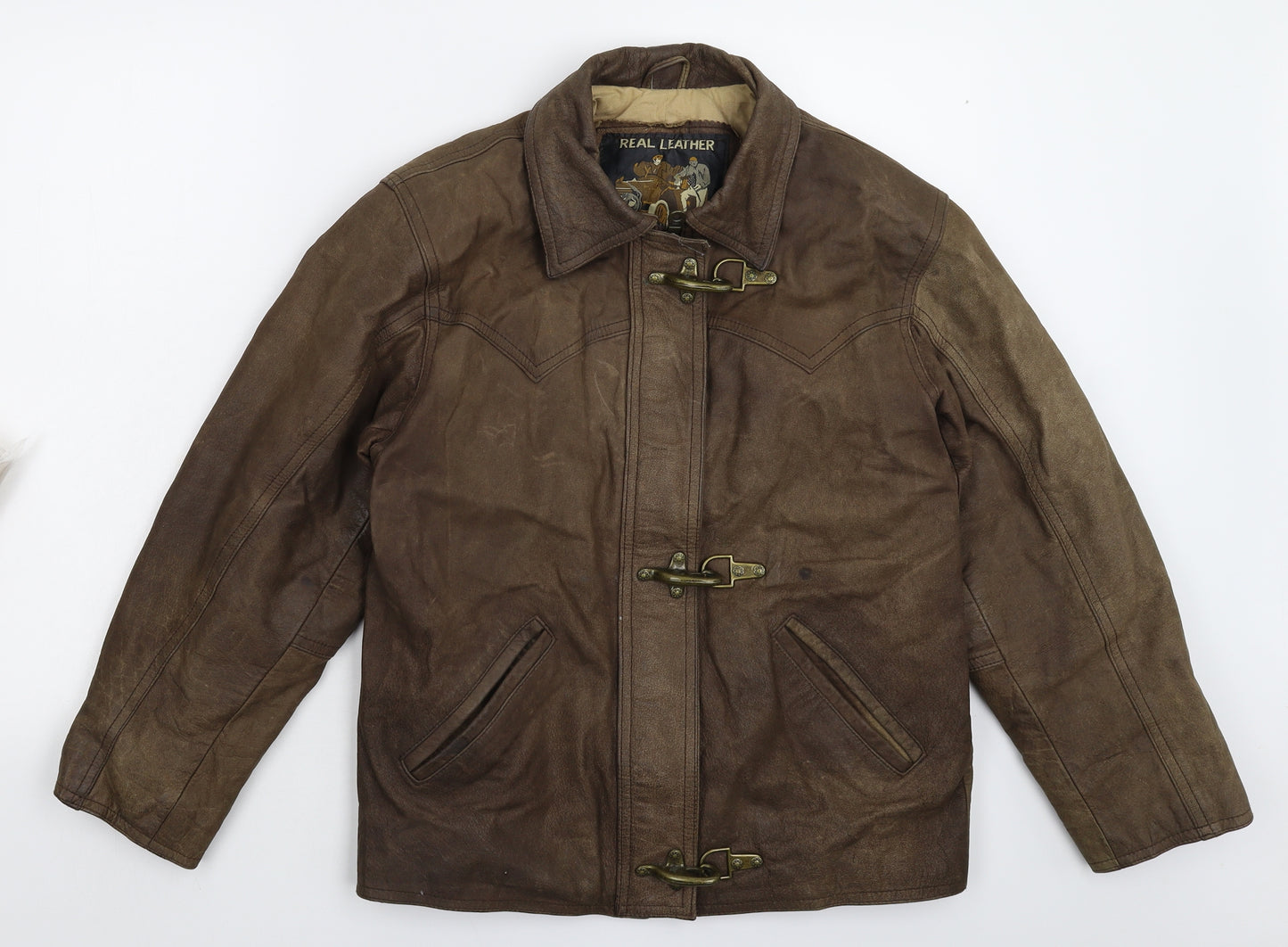 Real Leather Womens Brown   Jacket  Size S