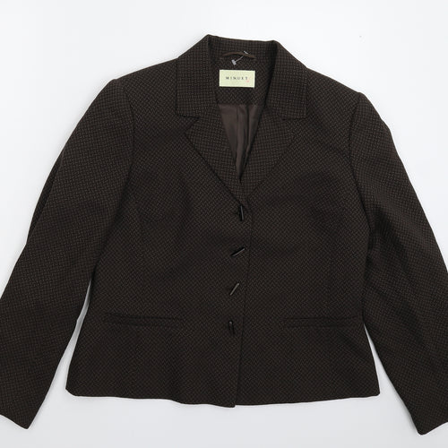 Minuet Womens Grey Striped  Jacket Suit Jacket Size 14