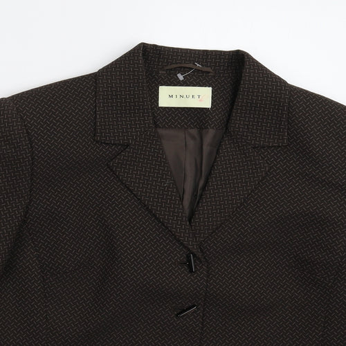 Minuet Womens Grey Striped  Jacket Suit Jacket Size 14