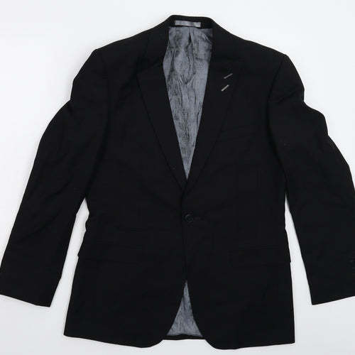 Red Herring Mens Black   Jacket Suit Jacket Size 38
