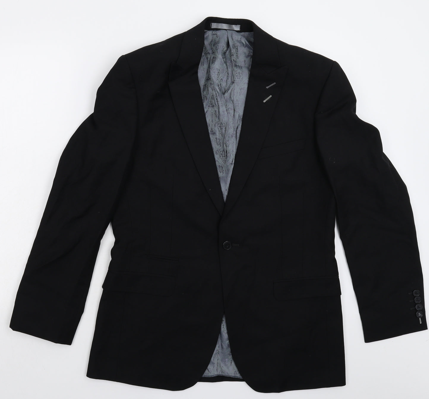 Red Herring Mens Black   Jacket Suit Jacket Size 38