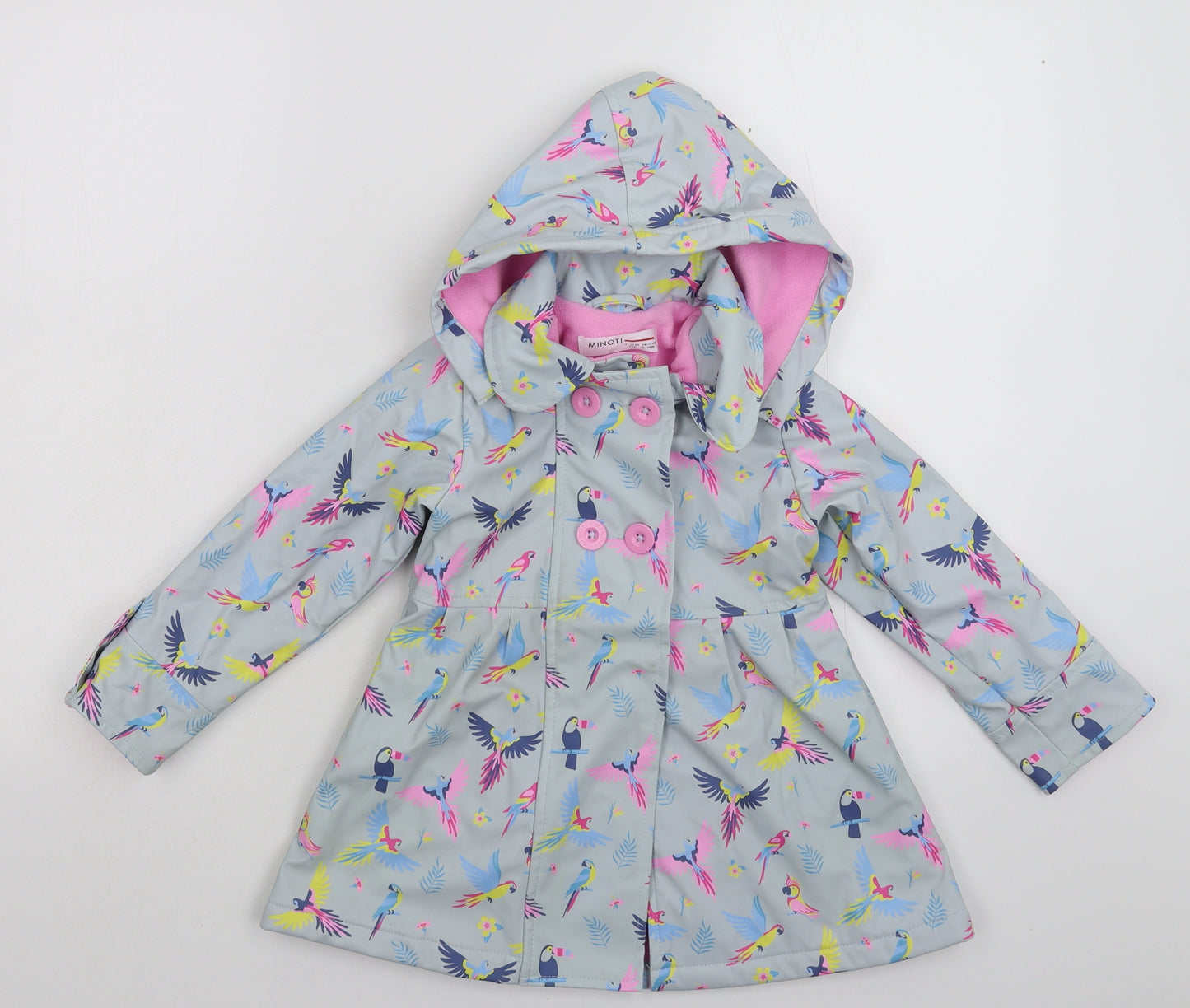 Minoti Girls Blue   Rain Coat Coat Size 4 Years