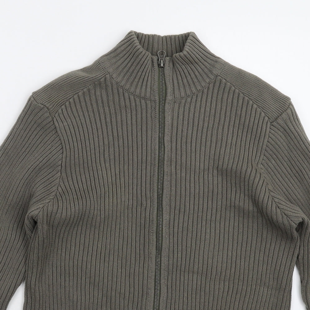 Cedar Wood State Mens Grey  Knit Cardigan Jumper Size S