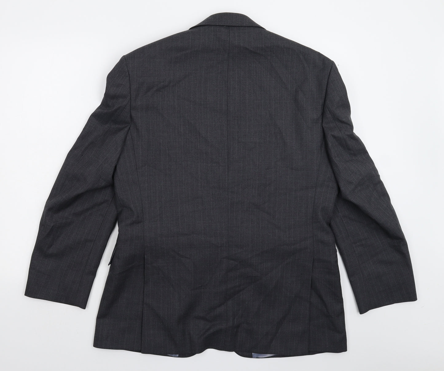 The Label Mens Grey Striped  Jacket Suit Jacket Size 40