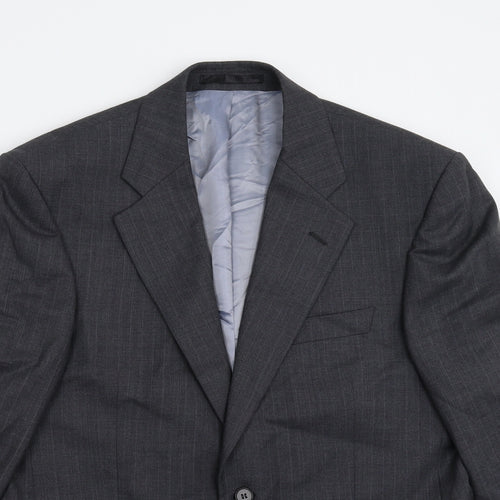 The Label Mens Grey Striped  Jacket Suit Jacket Size 40