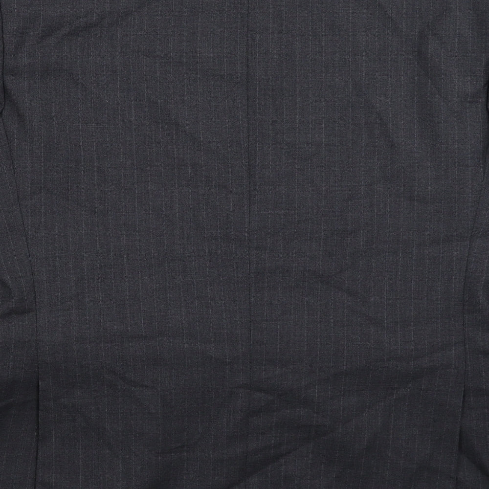 The Label Mens Grey Striped  Jacket Suit Jacket Size 40