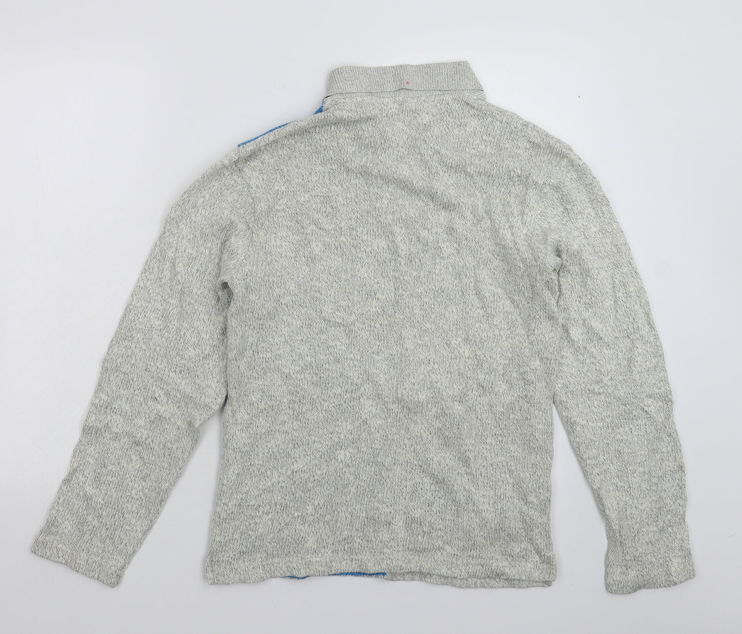 Octave Mens Grey Striped Knit Pullover Jumper Size M