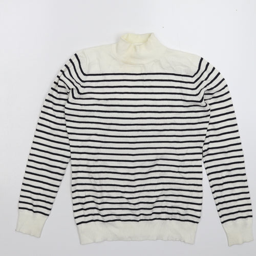 Rude Womens White Striped Knit Pullover Jumper Size XS