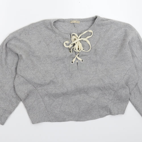 Zara Womens Grey  Knit Pullover Jumper Size S