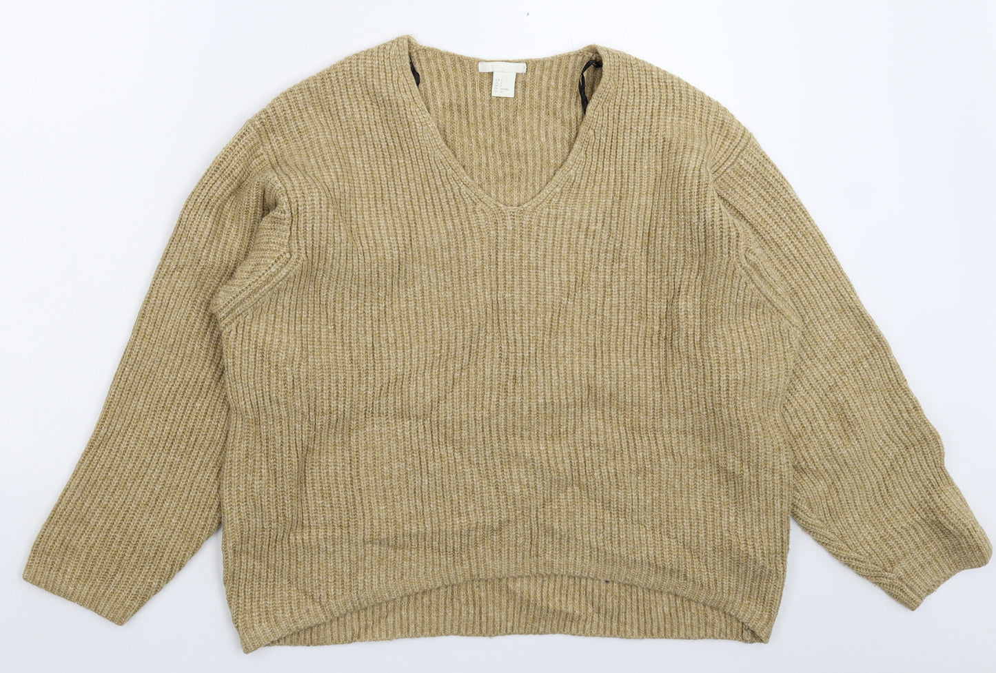 H&M Womens Beige  Knit Pullover Jumper Size S  - Oversized