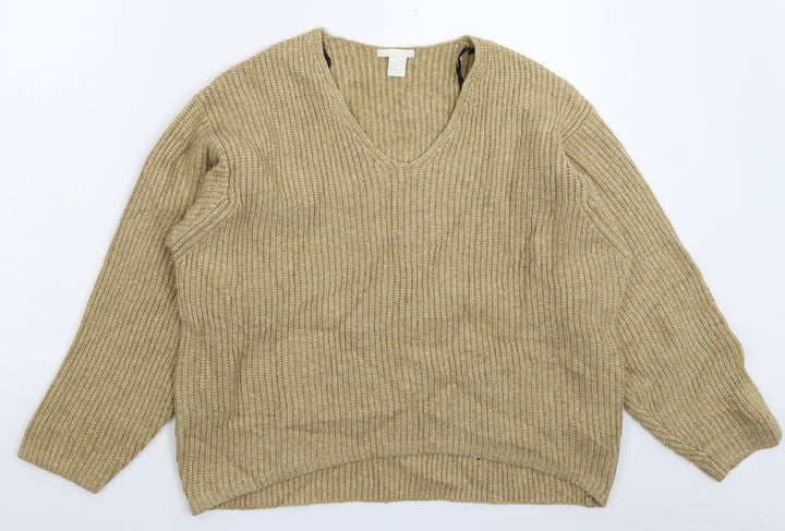 H&M Womens Beige  Knit Pullover Jumper Size S  - Oversized