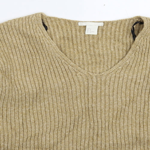 H&M Womens Beige  Knit Pullover Jumper Size S  - Oversized