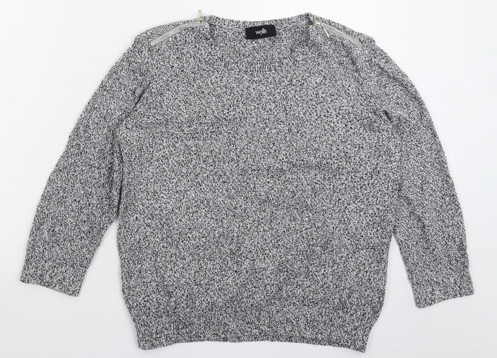 Wallis Womens Grey Knit Pullover Jumper Size S