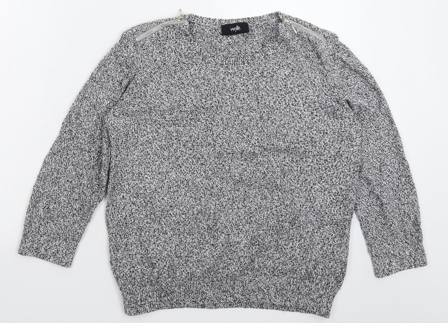 Wallis Womens Grey  Knit Pullover Jumper Size S