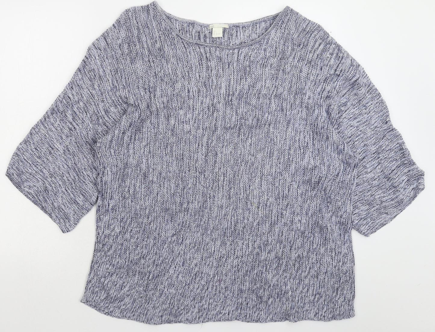 H&M Womens Blue  Knit Pullover Jumper Size L