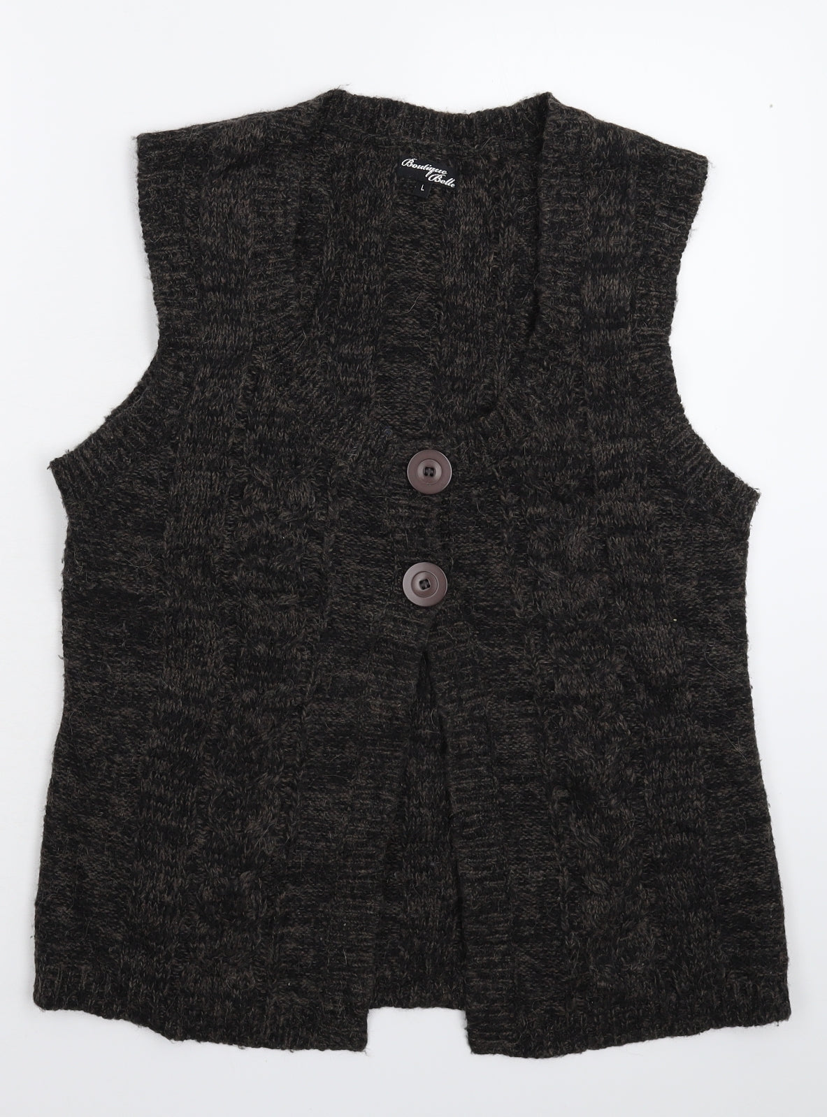 Boutique Belle Womens Grey  Knit Vest Jumper Size L