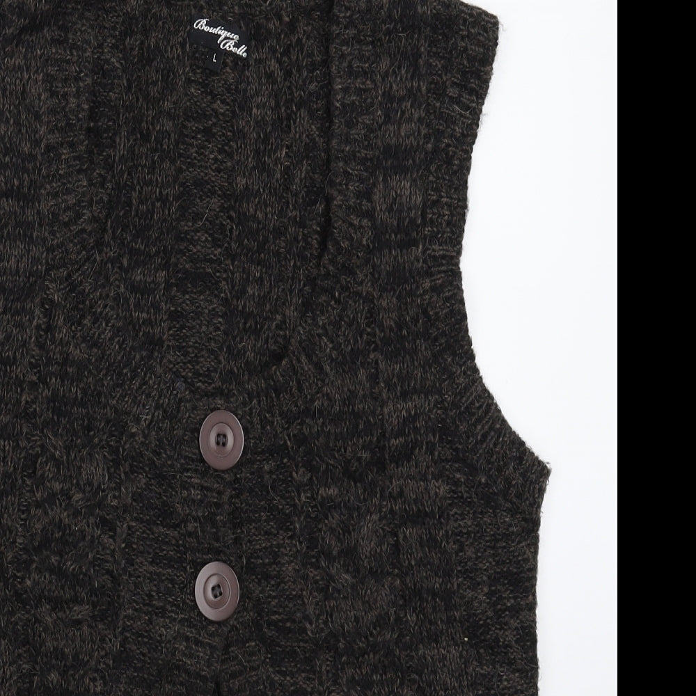 Boutique Belle Womens Grey  Knit Vest Jumper Size L