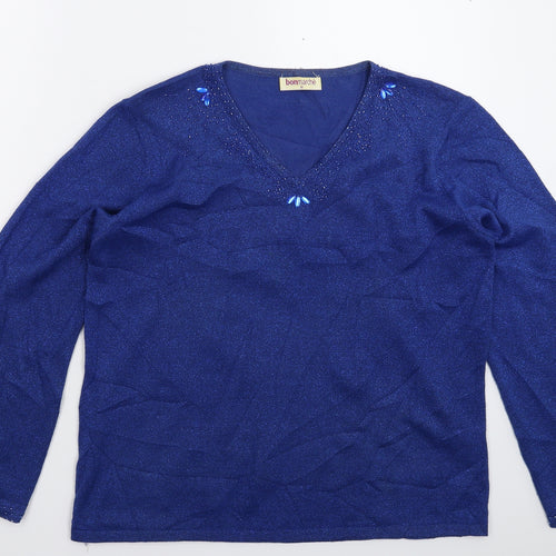 Bonmarché Womens Blue  Knit Pullover Jumper Size M