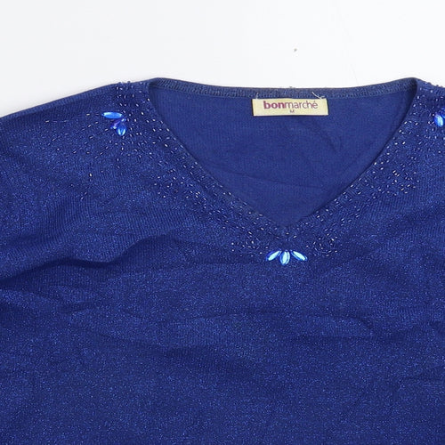 Bonmarché Womens Blue  Knit Pullover Jumper Size M