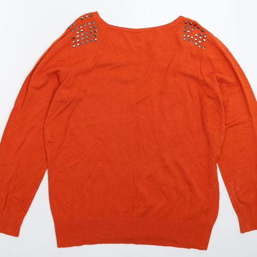 Preworn Womens Orange  Knit Pullover Jumper Size L