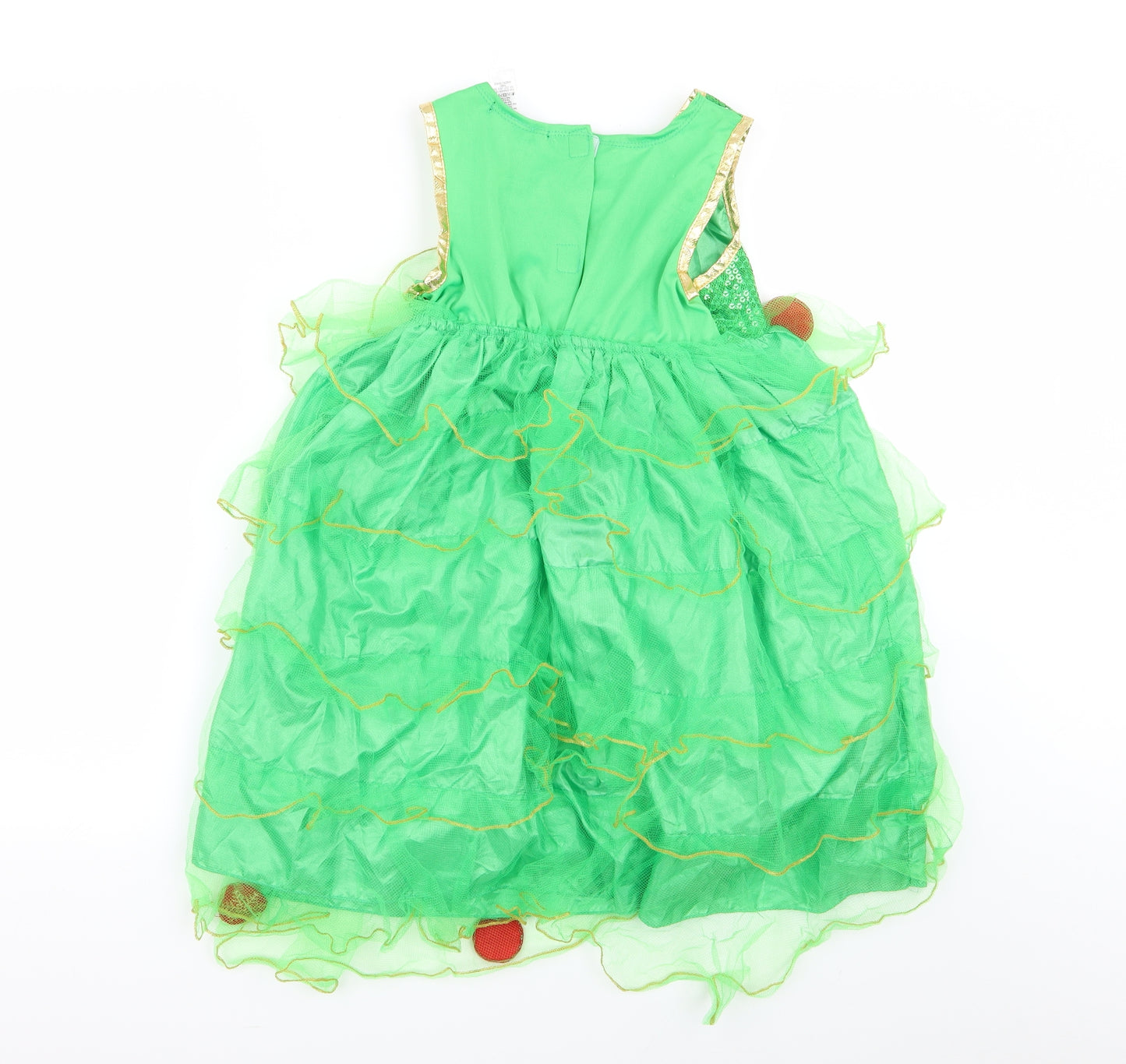Asda George Girls Green Polka Dot  Fit & Flare  Size 7-8 Years  - party dress