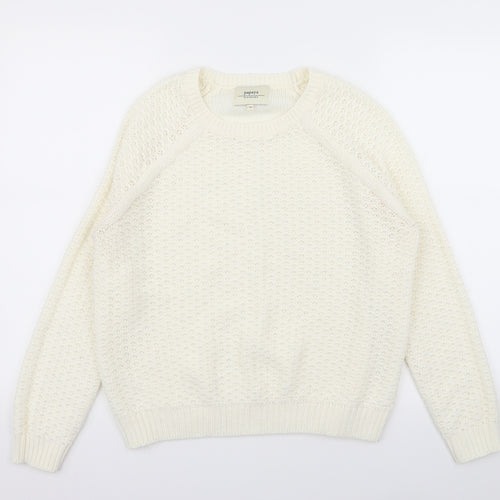 Papaya Womens White   Pullover Jumper Size M