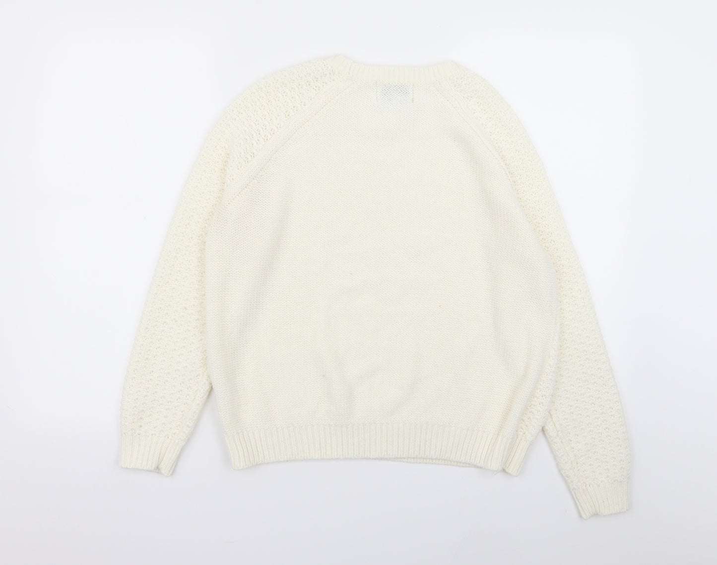 Papaya Womens White   Pullover Jumper Size M