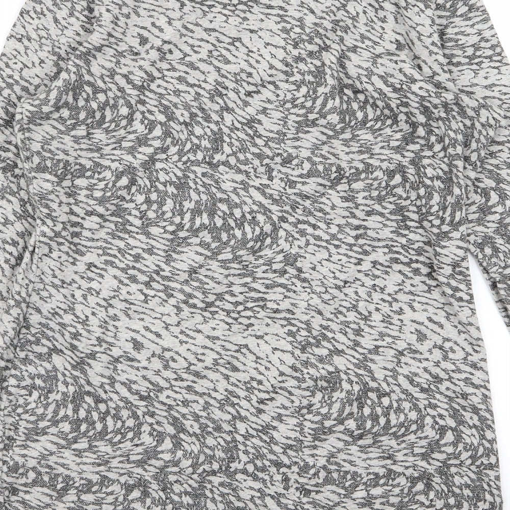 M&S Womens Grey Geometric  Basic T-Shirt Size 8