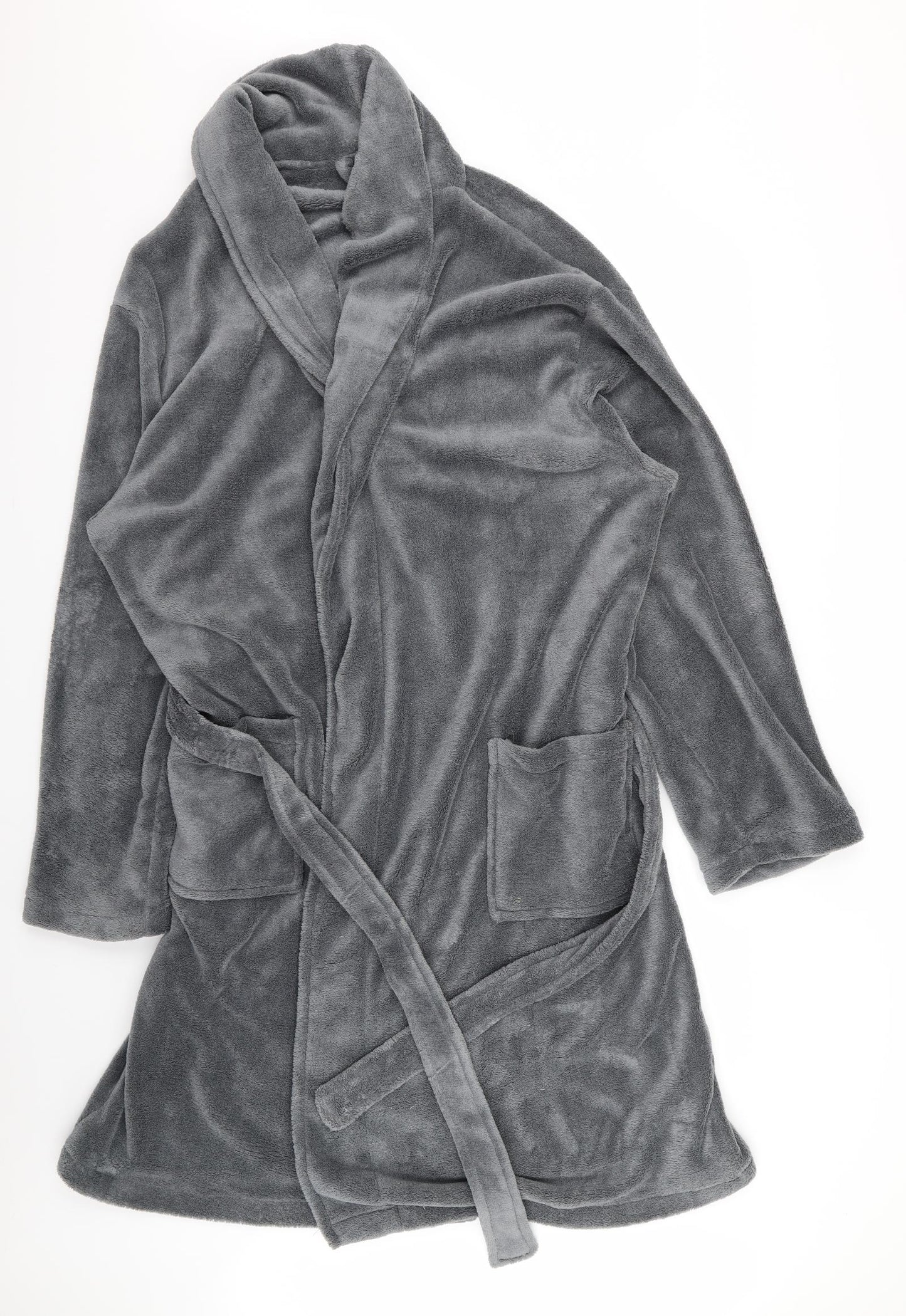 Easy Mens Grey Solid   Robe Size XL