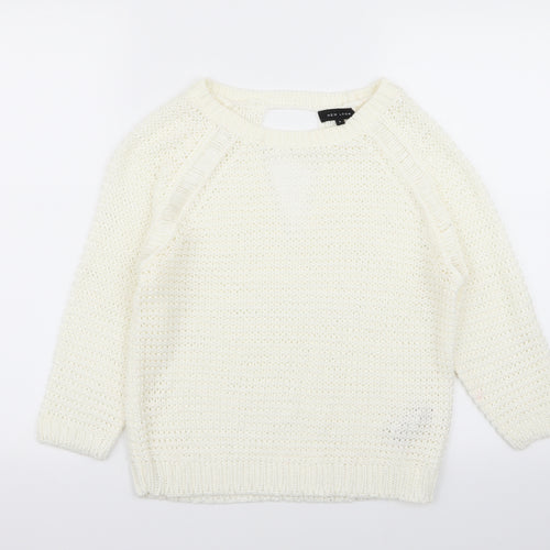 New Look Womens White   Pullover Jumper Size S
