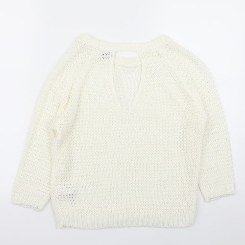 New Look Womens White   Pullover Jumper Size S