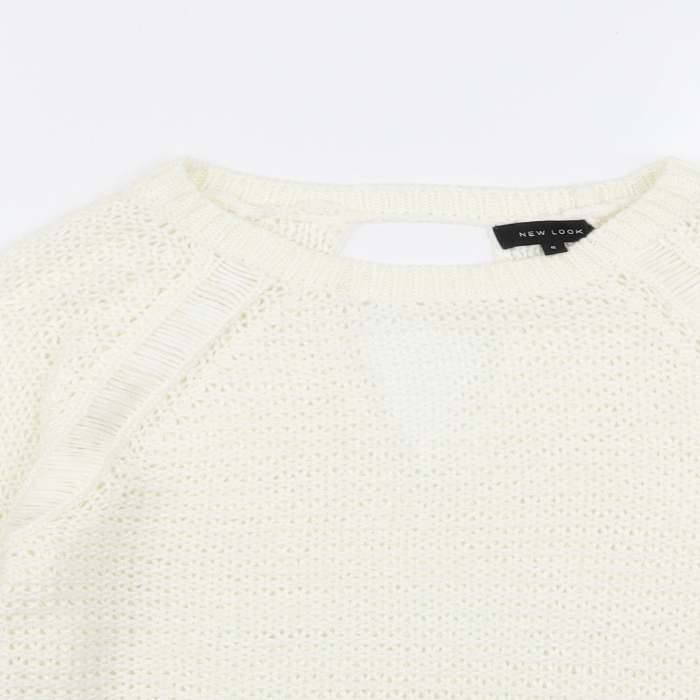 New Look Womens White   Pullover Jumper Size S
